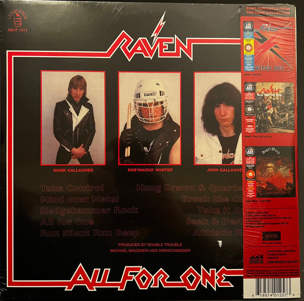 Raven– All For One, Black & Blood Red Vinyl