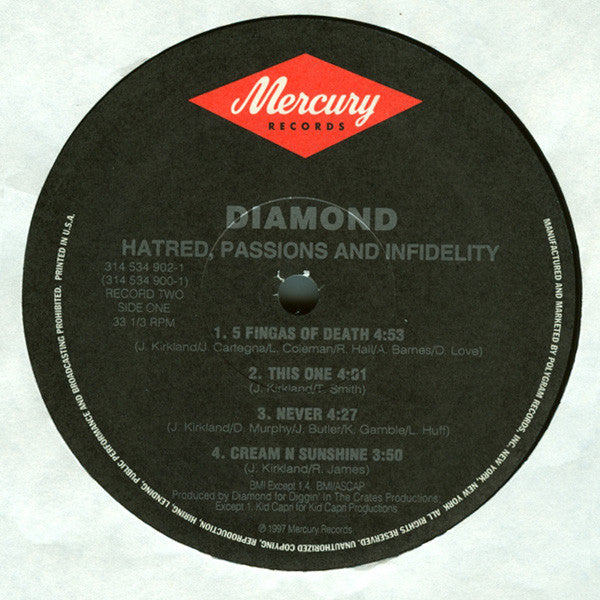 Diamond* – Hatred, Passions And Infidelity , 2LP , US , 1 press