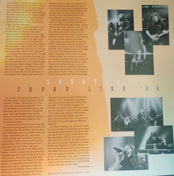 Savatage – Japan Live '94 , 2LP , Gatefold
