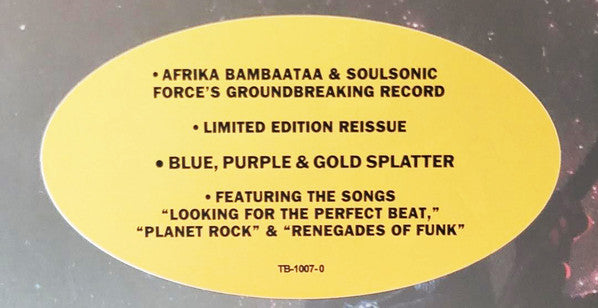 Afrika Bambaataa & Soulsonic Force – Planet Rock - The Album , Limited Edition, Clear w/ Blue, Purple & Gold splatter, 180g
