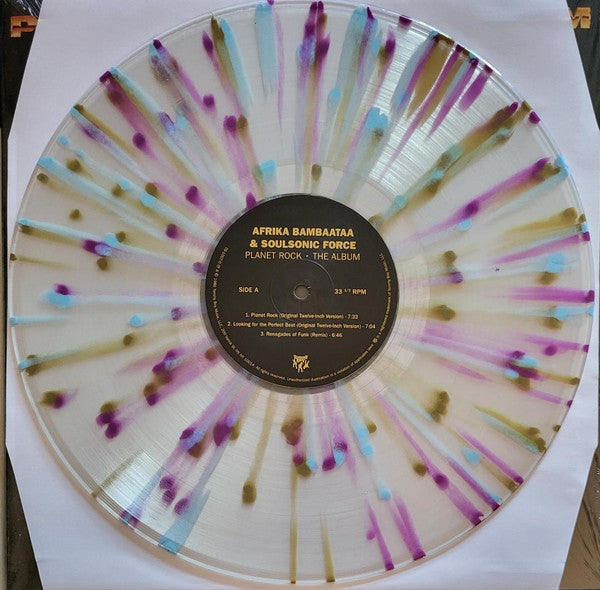 Afrika Bambaataa & Soulsonic Force – Planet Rock - The Album , Limited Edition, Clear w/ Blue, Purple & Gold splatter, 180g