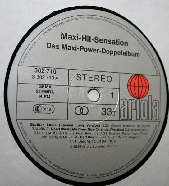 Maxi Hit Sensation - Das Maxi Power Doppelalbum , 2LP , Gatefold