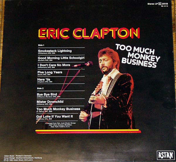 Eric Clapton – Too Much Monkey Business