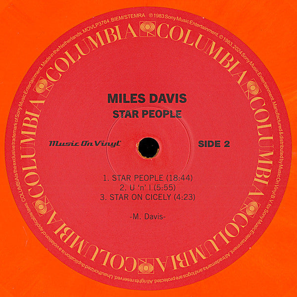 Miles Davis – Star People , Limited Edition, Numbered, Orange & White Marble