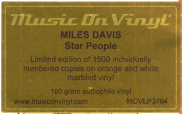 Miles Davis – Star People , Limited Edition, Numbered, Orange & White Marble