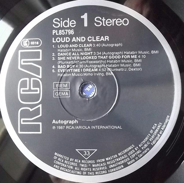 Autograph – Loud And Clear