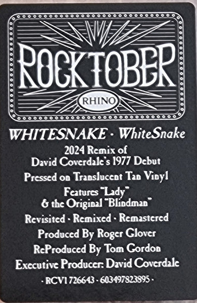 Whitesnake – WhiteSnake MCMLXXVII, Translucent Tan Vinyl