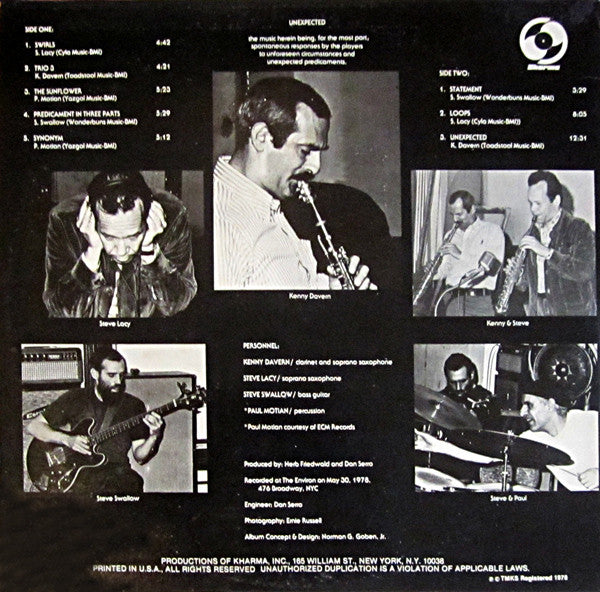 Kenny Davern, Steve Lacy, Steve Swallow, Paul Motian – Unexpected