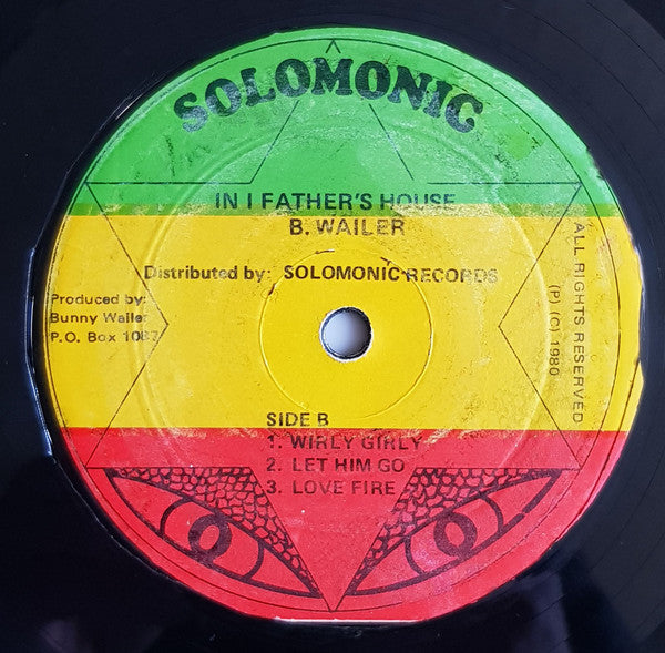 Bunny Wailer – In I Father's House , 1 press , Jamaica