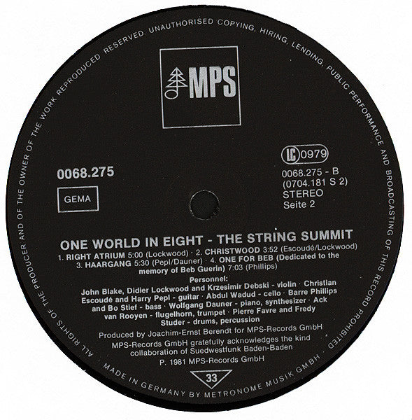 The String Summit – One World In Eight , 1 press Germany