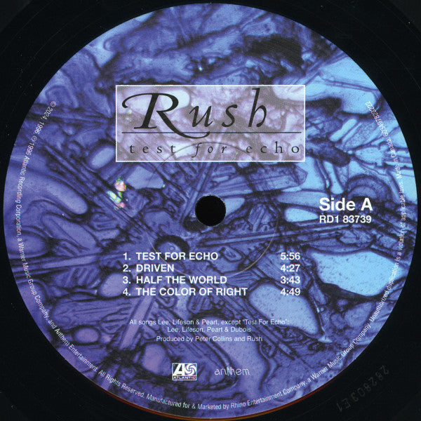 Rush – Test For Echo , 2LP , Special Edition , Etched