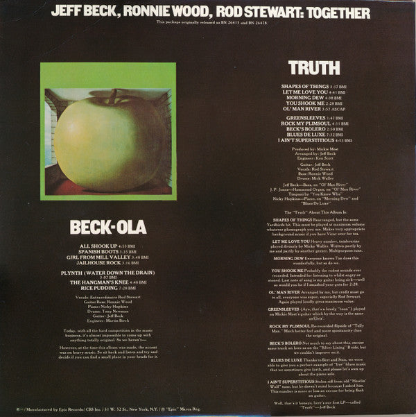Jeff Beck – Truth/Beck-Ola , 2LP , Gatefold