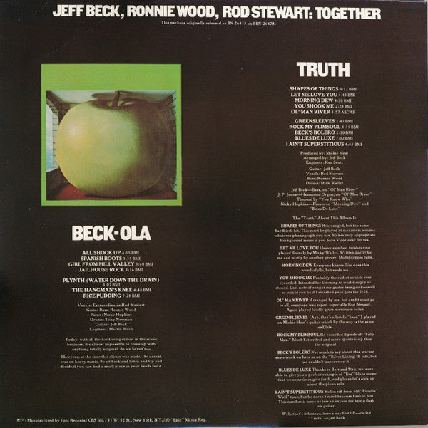Jeff Beck ‎– Truth/Beck-Ola     , 2LP , Gatefold