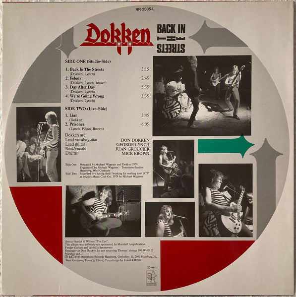 Dokken – Back In The Streets , red vinyl