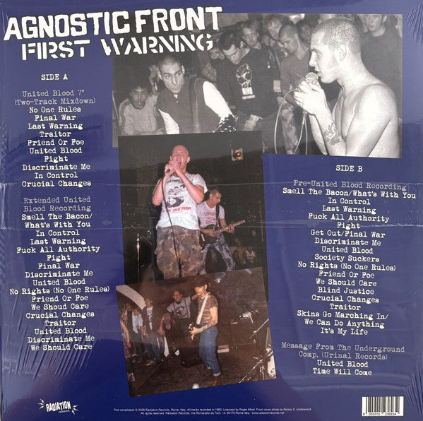 Agnostic Front – First Warning (The 'United Blood' Era Recordings, New York City, 1983)