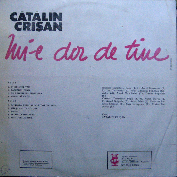 Cătălin Crișan – Mi-e Dor De Tine