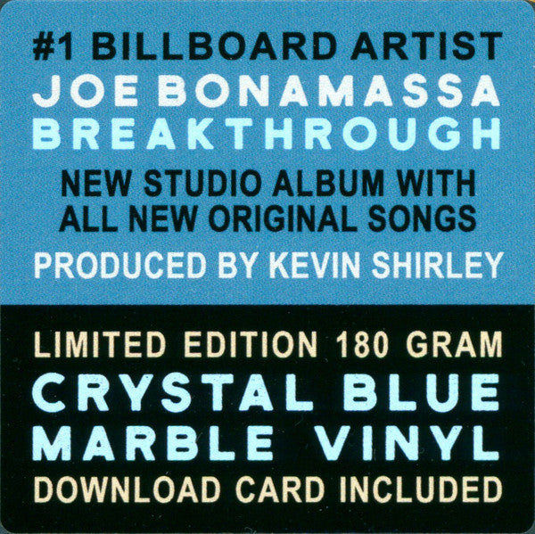 Joe Bonamassa – Breakthrough , Limited Edition, Crystal Blue Marble , 180 gram