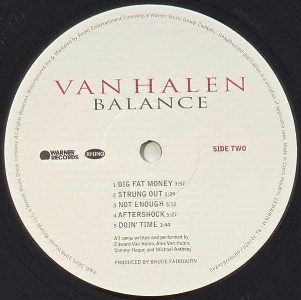 Van Halen – Balance, 2xLP, All Media, Expanded Edition, Gatefold Cover