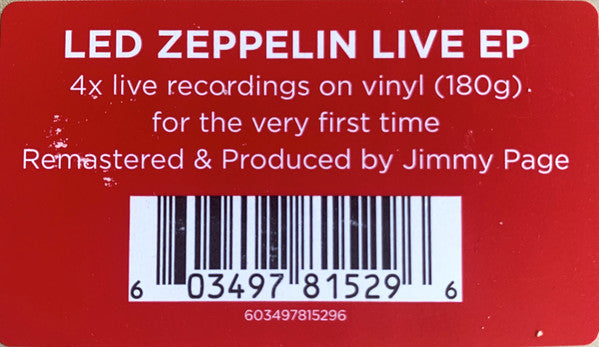 Led Zeppelin – Live EP, 12", EP, Remastered, Stereo