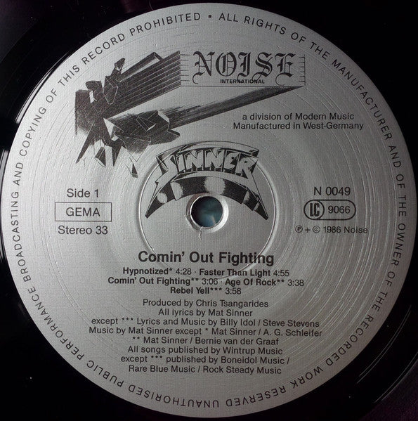 Sinner – Comin' Out Fighting