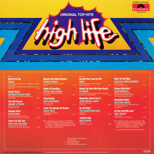Various – High Life - Original Top Hits