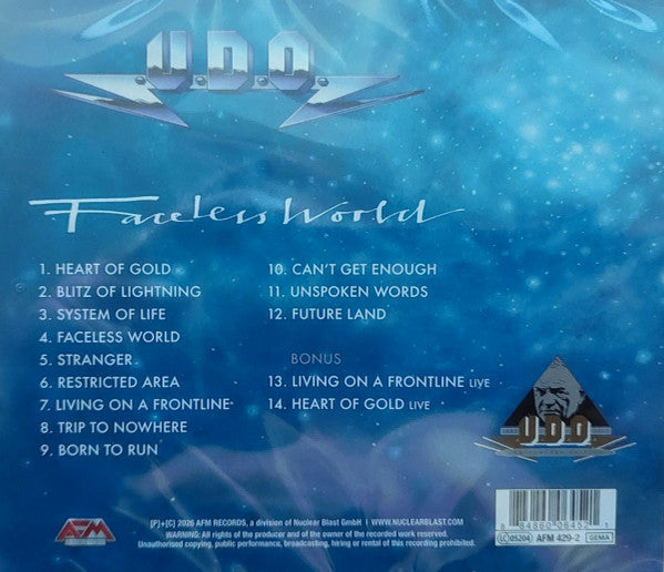 U.D.O. – Faceless World , CD , Anniversary Edition