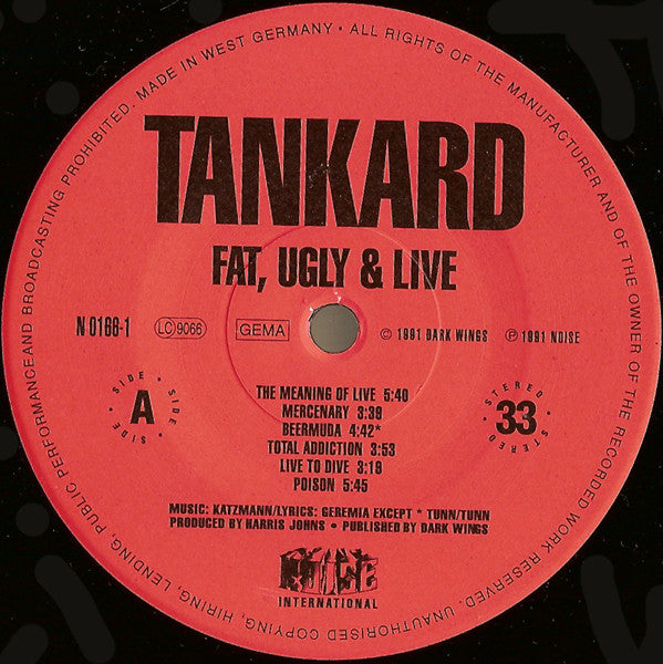 Tankard – Fat, Ugly & Live , Gatefold
