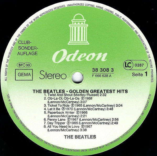The Beatles – Golden Greatest Hits , Club Edition