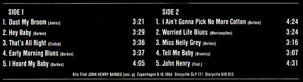 John Henry Barbee – Guitar Blues From The Memphis Area