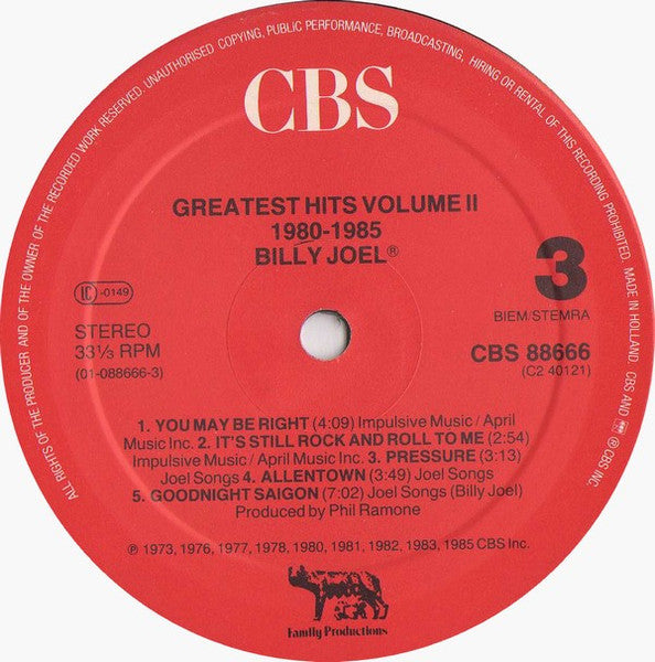 Billy Joel – Greatest Hits Volume I & Volume II , 2LP , Gatefold