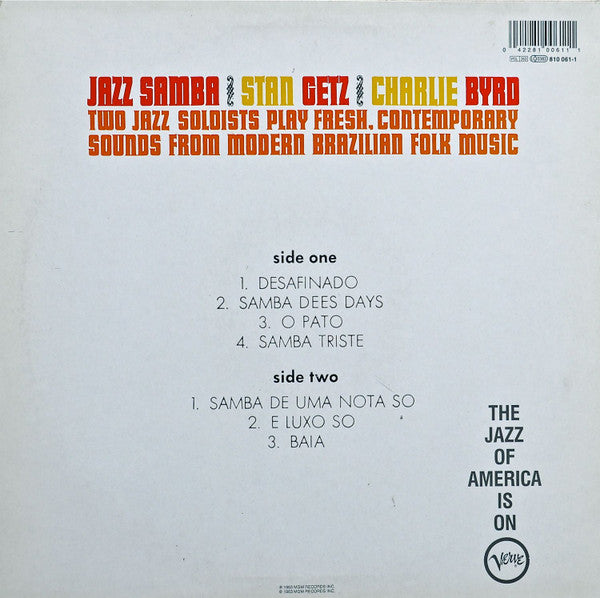 Stan Getz / Charlie Byrd – Jazz Samba , gatefold