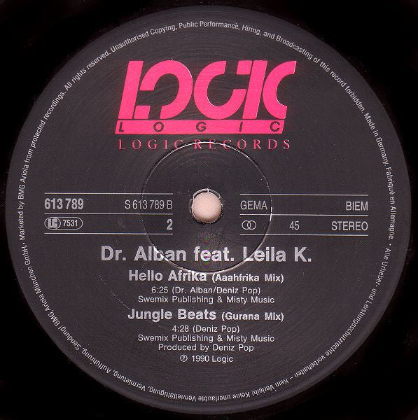 Dr. Alban Featuring Leila K.* – Hello Afrika , Maxi , 45 rpm