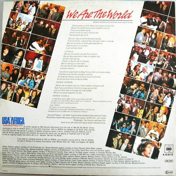 USA For Africa – We Are The World , 45 RPM, Maxi-Single