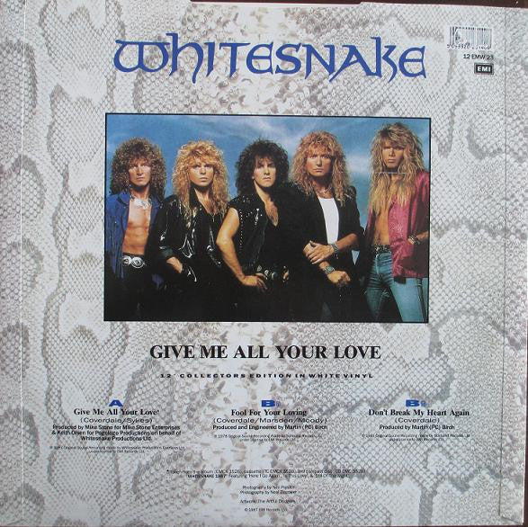 Whitesnake – Give Me All Your Love , 12", 45 RPM, Special Edition, White