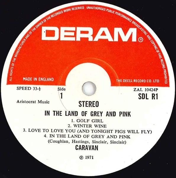 Caravan – In The Land Of Grey And Pink , Red / White Label, Gatefold