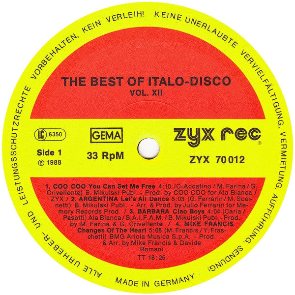 The Best Of Italo-Disco Vol. 12 , 2LP , Gatefold