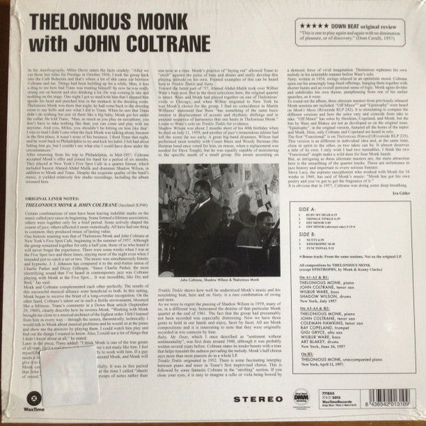 Thelonious Monk With John Coltrane – Thelonious Monk With John Coltrane , Limited Edition, 180 Gram