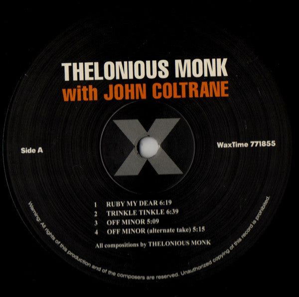 Thelonious Monk With John Coltrane – Thelonious Monk With John Coltrane , Limited Edition, 180 Gram