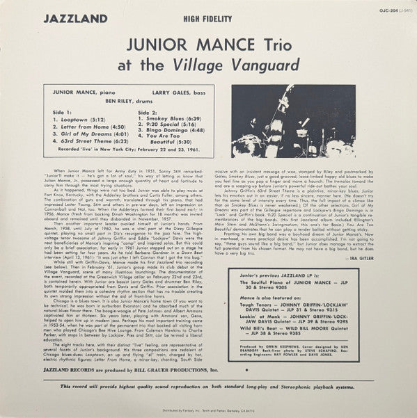 Junior Mance Trio – At The Village Vanguard
