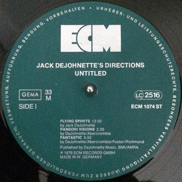Jack DeJohnette's Directions – Untitled , 1press , ECM