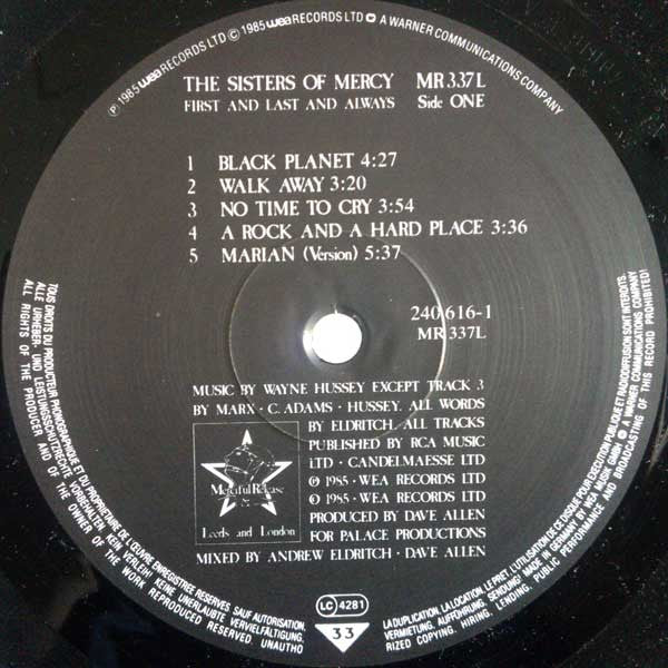 The Sisters Of Mercy – First And Last And Always