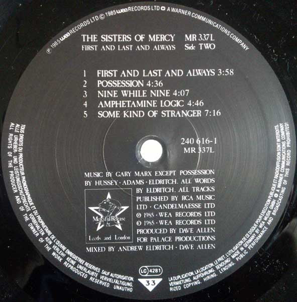The Sisters Of Mercy – First And Last And Always