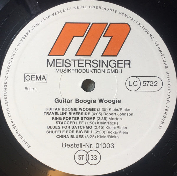 Philadelphia Jerry Ricks* Und Oscar Klein – Guitar Boogie Woogie