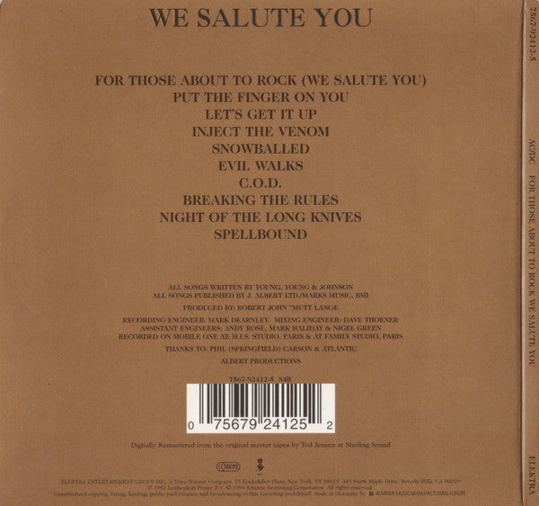 AC/DC – For Those About To Rock We Salute You , Mini-LP, Gatefold