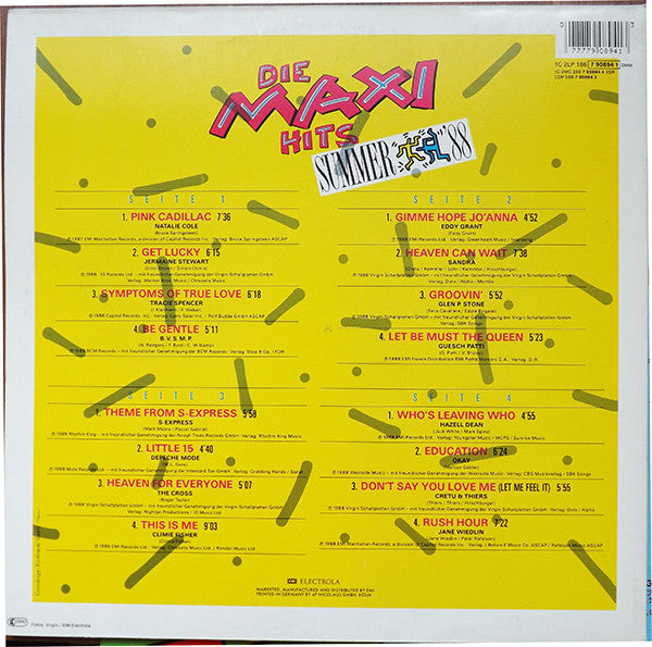 Die Maxi Hits - Summer '88 , 2LP , Gatefold