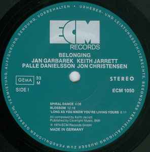 Jan Garbarek, Keith Jarrett, Palle Danielsson, Jon Christensen – Belonging , ECM