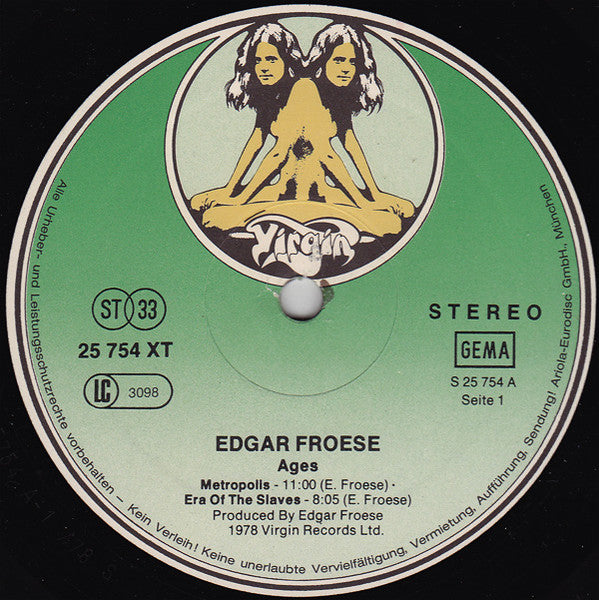 Edgar Froese – Ages , 2LP , Gatefold