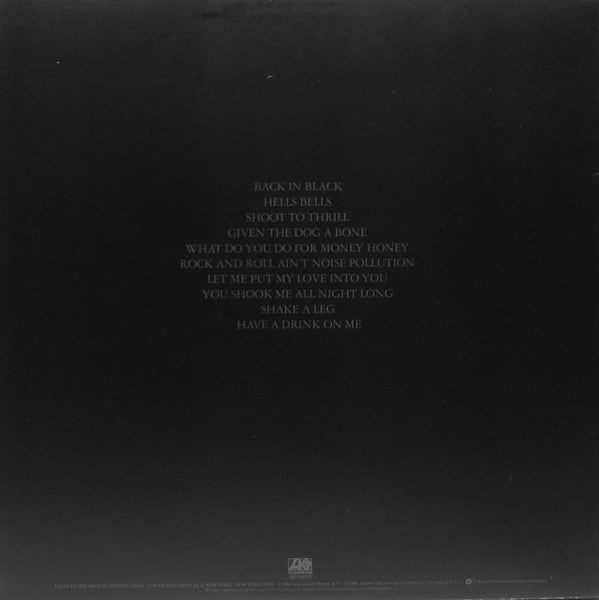 AC/DC – Back In Black , Specialty Pressing, , Grey Print , US