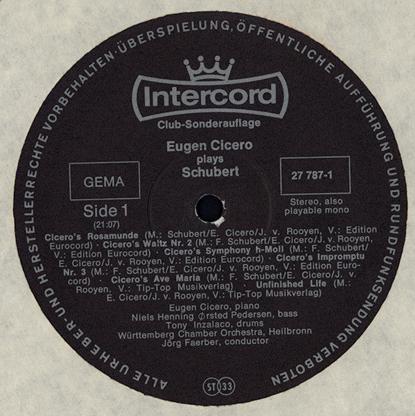 Eugen Cicero – Plays Schubert