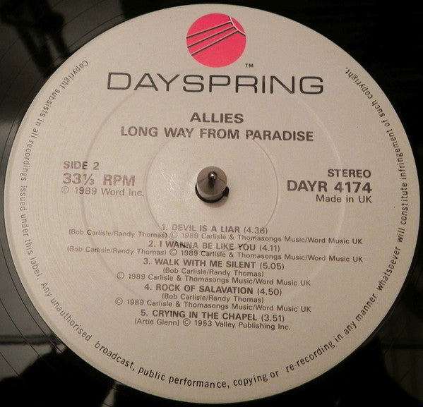 Allies – Long Way From Paradise , 1 press UK
